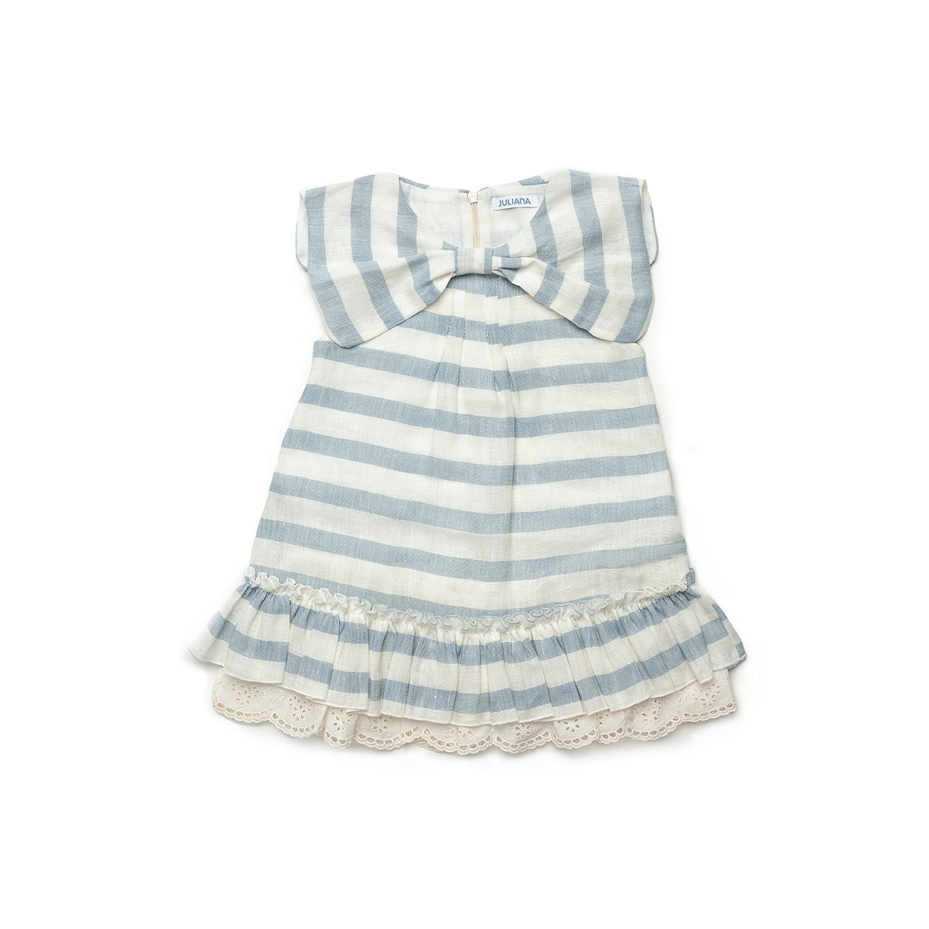 Vestido Rayado Lazo Cuello