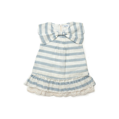 Vestido Rayado Lazo Cuello